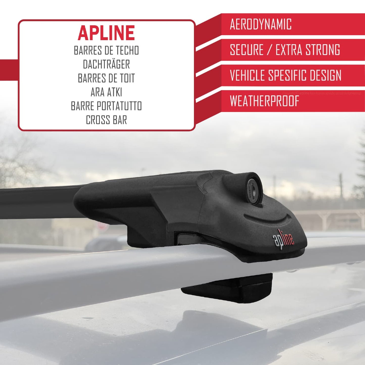 Compatible avec Skoda Karoq 2017-2025 ACE-1 Barres de Toit Railing Porte-Bagages de Voiture Noir Aluminium 2 Barres