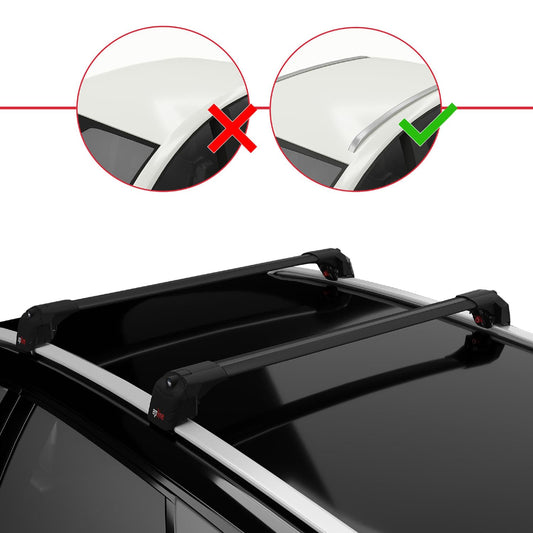 Compatible avec Ssangyong/KGM Tivoli 2015-2026 ACE-2 modèle Barres de Toit Railing Porte-Bagages de Voiture Noir Aluminium Barres