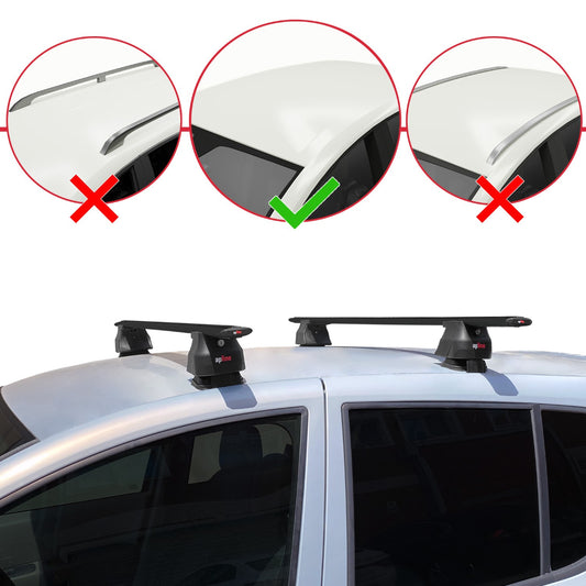 Compatible avec Renault Modus 2004-2013 ACE-4 Barres de Toit Railing Porte-Bagages de Voiture Noir Aluminium 2 Barres