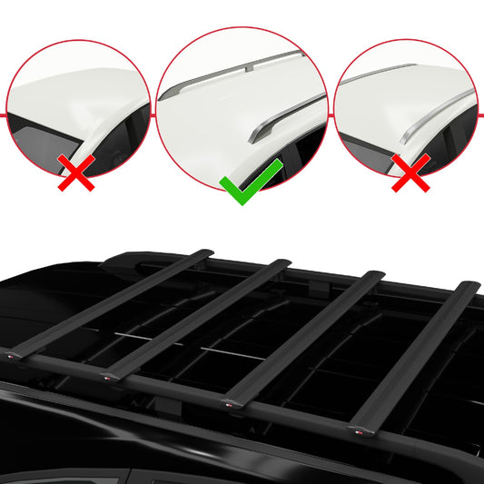 Compatible avec Volkswagen T6 Multivan 2015-2024 BASIC Model Barres de Toit Railing Porte-Bagages de Voiture Noir Aluminium 4 Barres