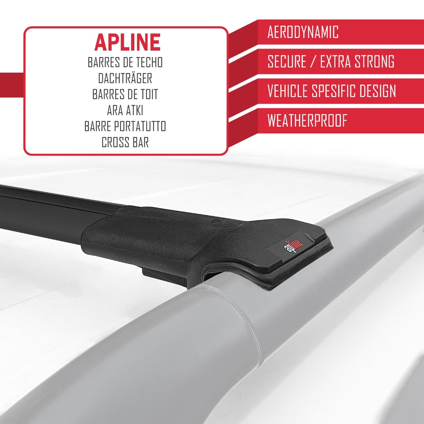 Compatible avec Kia Carnival 2 (VQ) 2006-2014 FLY Model Barres de Toit Railing Porte-Bagages de Voiture Noir Aluminium 2 Barres