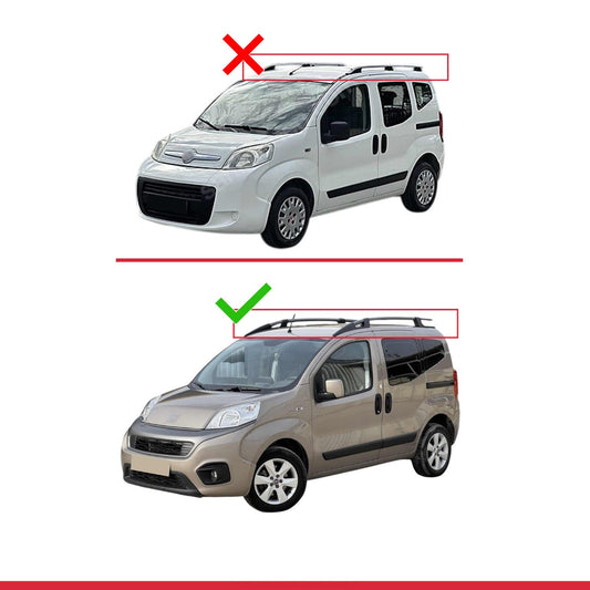 Compatible avec Fiat Fiorino (Modèle Tubulaire) 2008-2025 FLY Model Barres de Toit Railing Porte-Bagages de Voiture Gris Aluminium 3 Barres