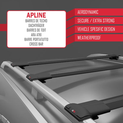 Compatible avec Nissan Pathfinder 4 (R52) 2013-2020 FLY Model Barres de Toit Railing Porte-Bagages de Voiture Noir Aluminium 3 Barres