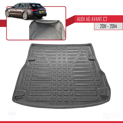 Tapis de Coffre pour A6 (C7) 2011-2023 Flexible NOIR