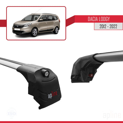 Compatible avec Dacia Lodgy (J92) 2012-2022 ACE-2 Barres de Toit Railing Porte-Bagages de Voiture Gris Aluminium 2 Barres