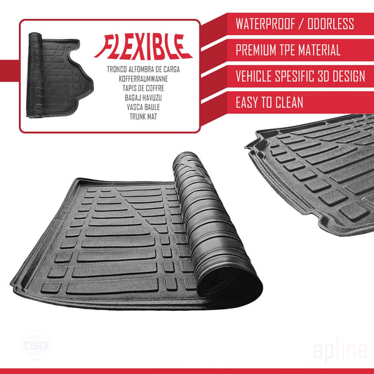 Compatible avec Subaru XV 2013-2017 Flexible Tapis de Coffre Plancher de Chargement Noir