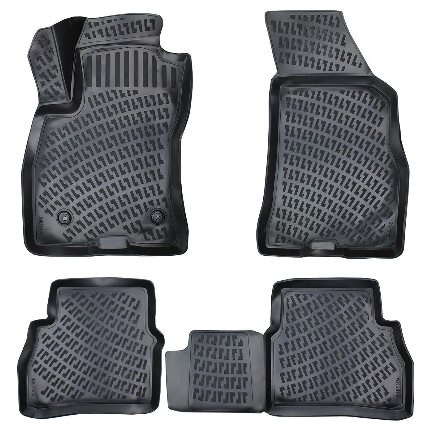 Compatible avec Fiat Doblo 2 2015-2022 4D Tapis de Voiture Noir