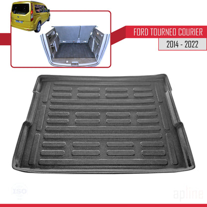 Compatible avec Ford Tourneo Courier 2014-2022 Flexible Tapis de Coffre Plancher de Chargement Noir
