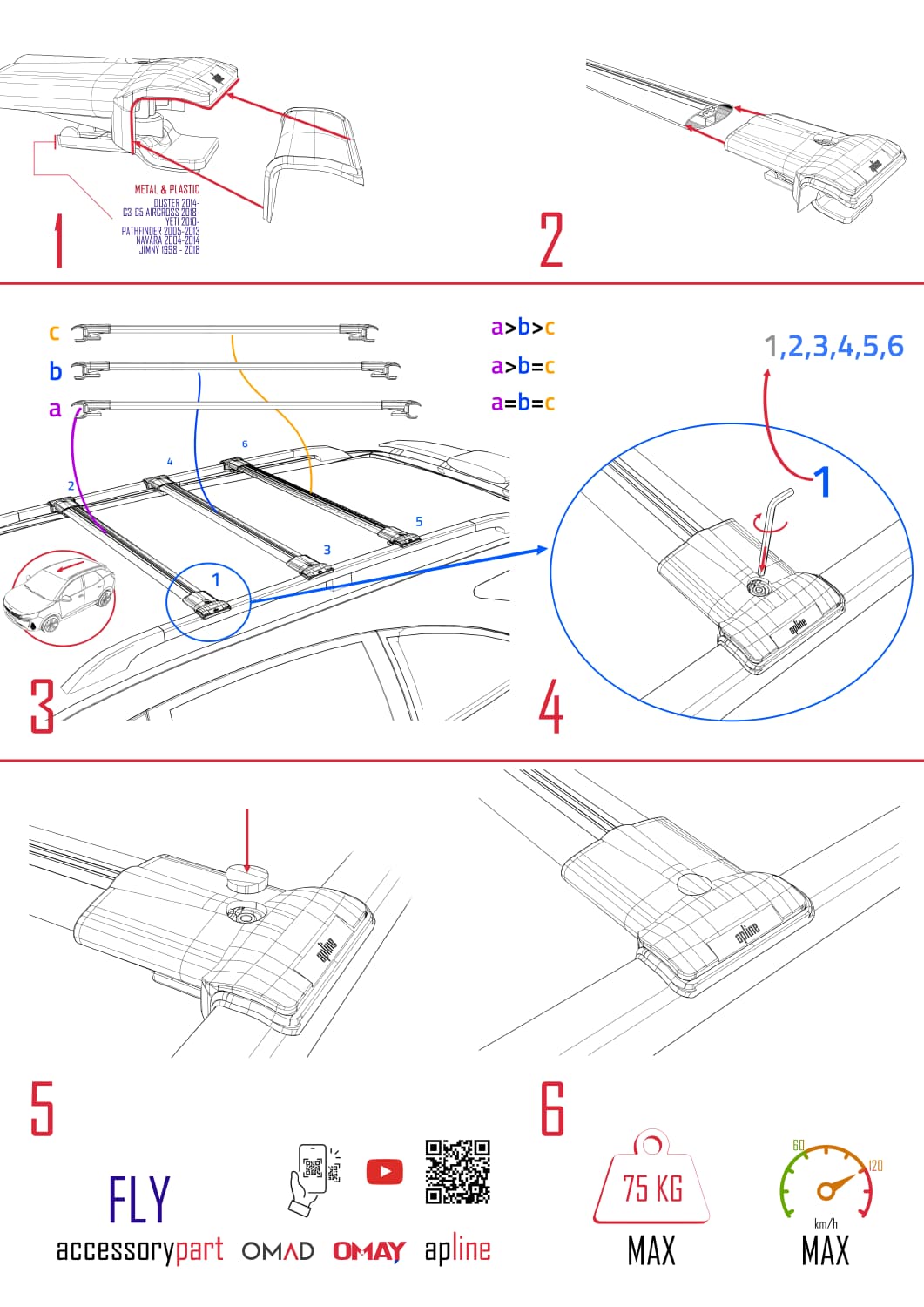 Compatible with Nissan Navara 3 (D40) 2005-2014 FLY Model Car Roof Rack Cross Bar Grey Aluminium 3 Bars