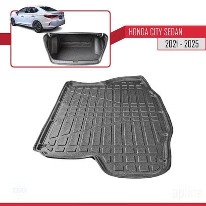 Compatible avec Honda City 2021-2025 Flexible Tapis de Coffre Plancher de Chargement Noir