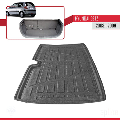 Tapis de Coffre pour Hyundai Getz 2003-2016 Flexible NOIR