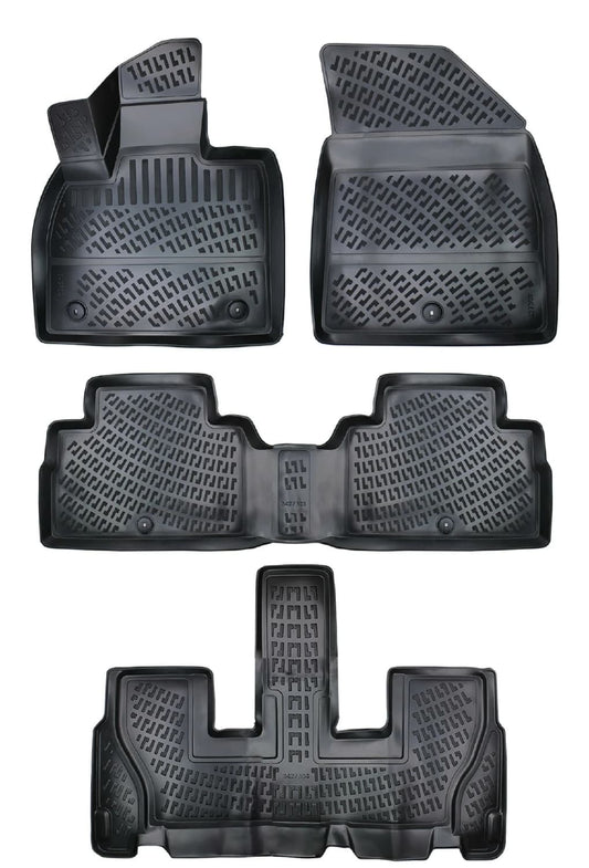 Compatible avec Hyundai Palisade (7 Koltuk) 2020-2025 4D Tapis de Voiture Noir