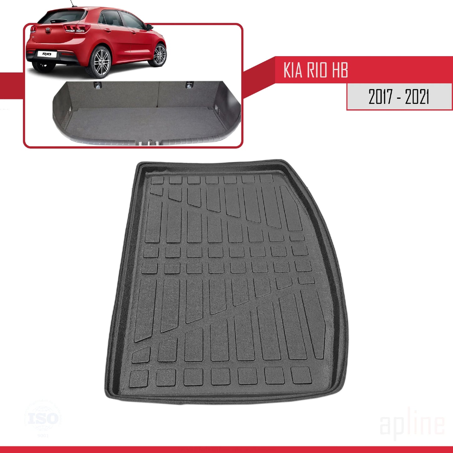 Tapis de Coffre pour Kia Rio Hayon 2017-2021 NOIR