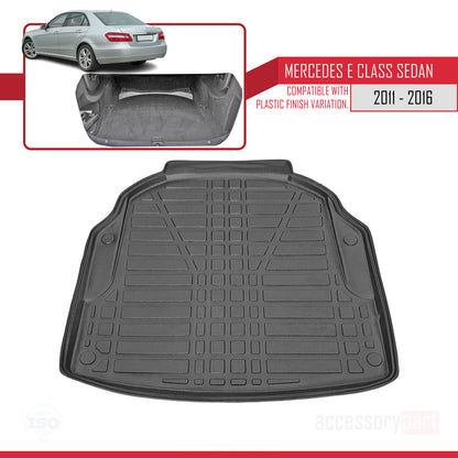 Tapis de Coffre pour Mercedes E Class (W212) Berline 2010-2015 NOIR