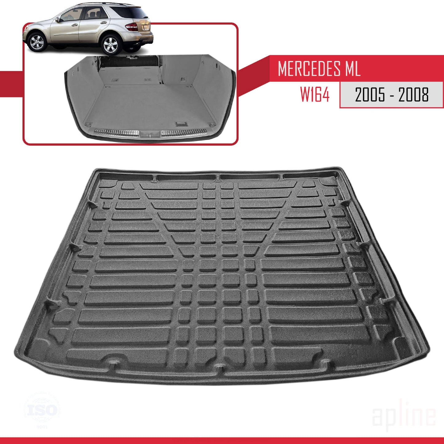 Tapis de Coffre pour Mercedes M Class (W164) 2006-2009 NOIR
