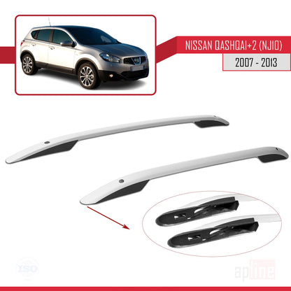 Compatible avec Nissan Qashqai +2 (NJ10) 2008-2013 (Empattement Court L1/H1) Rails de Toit Porte-bagages sur le Toit (Modèle Adhésif) Gris