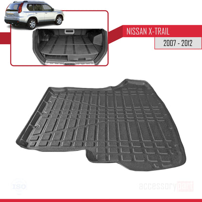 Tapis de Coffre pour Nissan X-Trail 2007-2012 Flexible NOIR