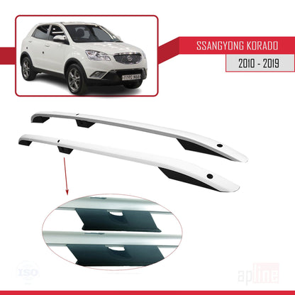 Compatible avec Ssangyong Korando 3 (C200) 2010-2019 (Empattement Court L1/H1) Rails de Toit Porte-bagages sur le Toit (Modèle Adhésif) Gris