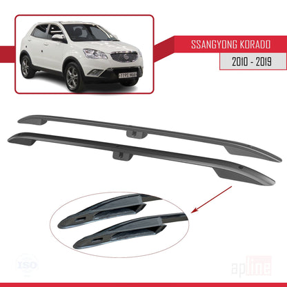 Compatible avec Ssangyong Korando 3 (C200) 2010-2019 (Empattement Court L1/H1) Rails de Toit Porte-bagages sur le Toit (Modèle Adhésif) Noir