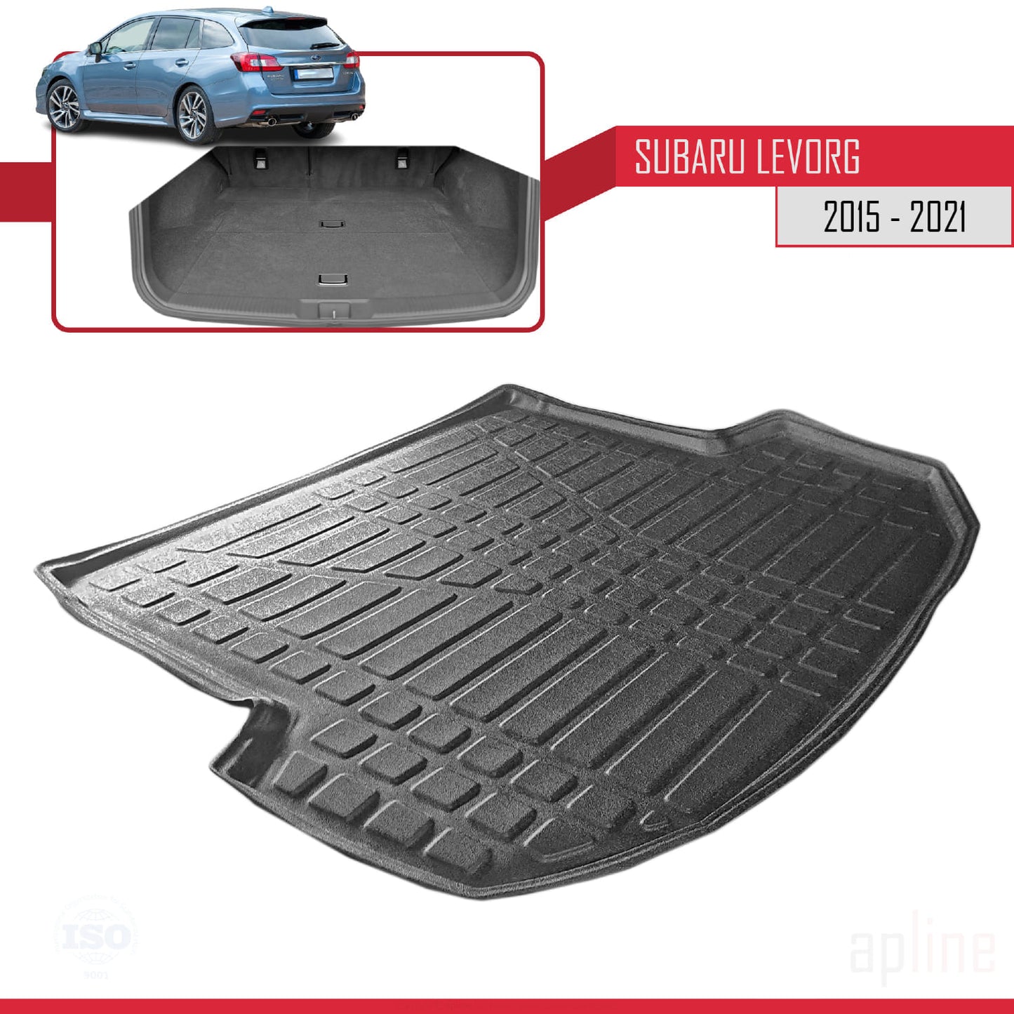 Tapis de Coffre pour Subaru Levorg 2015-2019 Flexible NOIR