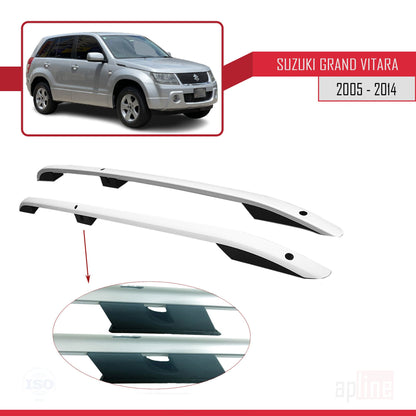 Compatible avec Suzuki Grand Vitara 2 (JT) (5 Door) 2005-2014 (Empattement Court L1/H1) Rails de Toit Porte-bagages sur le Toit Gris