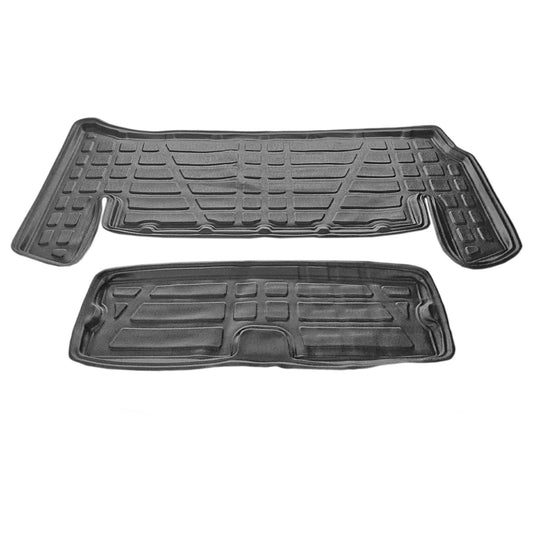 Compatible avec Suzuki Jimny 4 2018-2025 Flexible Tapis de Coffre Plancher de Chargement Noir 2 Pcs