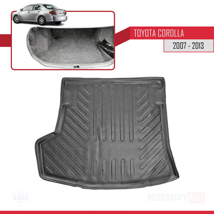 Compatible avec Toyota Corolla 10 (E150) 2007-2013 Flexible Tapis de Coffre Plancher de Chargement Noir