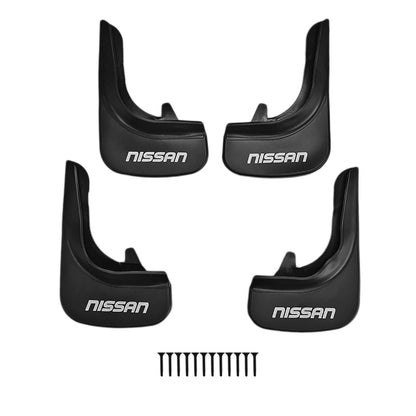 Compatible avec Nissan Jeu de Bavettes Garde-boue Avant et Arrière de Voiture 4 Pcs Noir