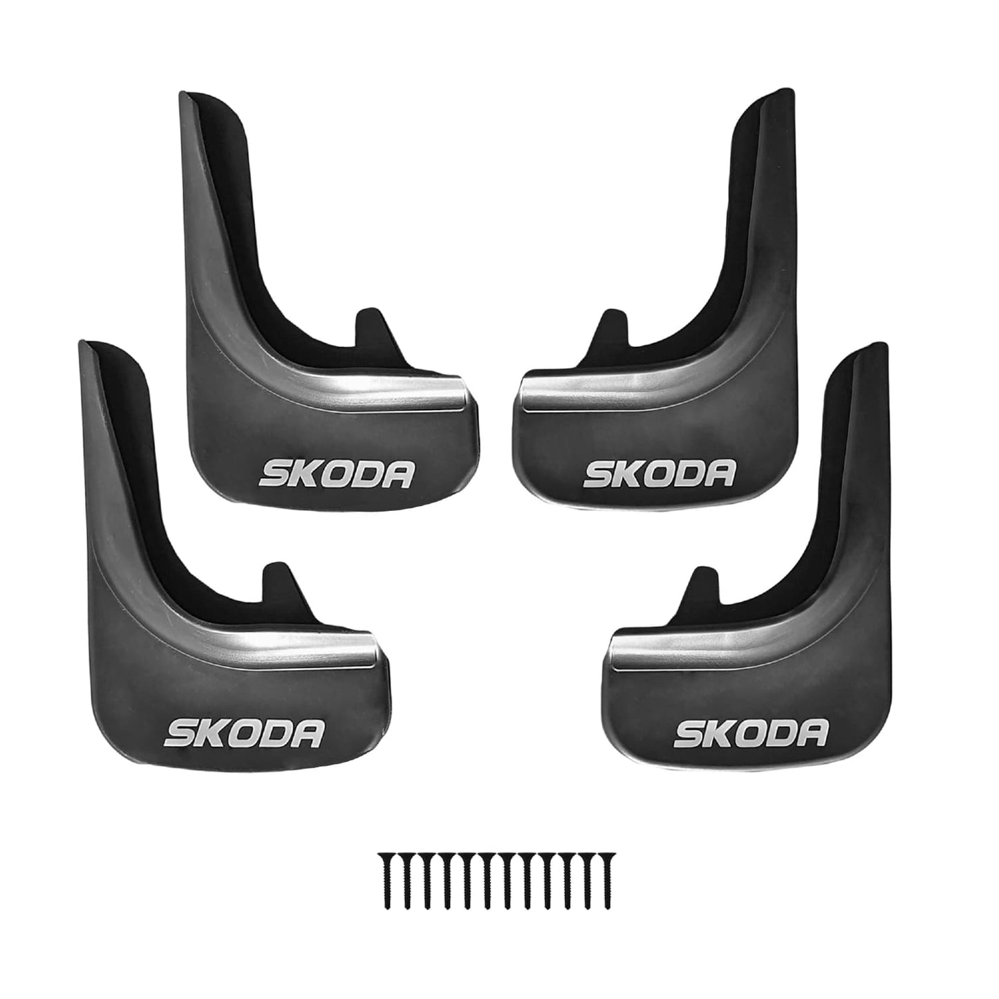 Compatible avec Skoda Jeu de Bavettes Garde-boue Avant et Arrière de Voiture 4 Pcs Noir