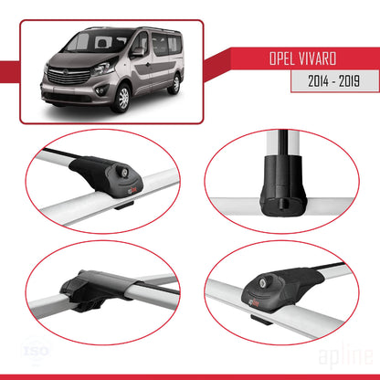 Compatible avec Opel Vivaro B 2014-2019 ACE-1 Barres de Toit Railing Porte-Bagages de Voiture Gris Aluminium 3 Barres