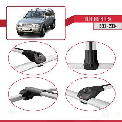 Compatible avec Opel Frontera 2 1999-2004 ACE-1 Barres de Toit Railing Porte-Bagages de Voiture Gris Aluminium 3 Barres