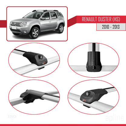 Compatible with Renault Duster (HS) Pre-Facelift 2010-2013 ACE-1 Car Roof Rack Cross Bar Grey Aluminium 3 Bars