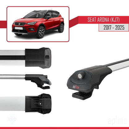 Compatible avec Seat Arona (KJ7) 2017-2025 ACE-1 Barres de Toit Railing Porte-Bagages de Voiture Gris Aluminium 3 Barres