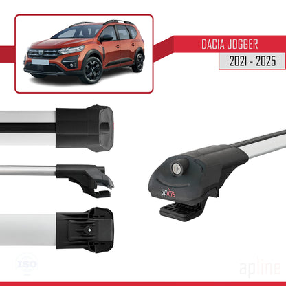 Compatible avec Dacia Jogger 2021-2025 ACE-1 Barres de Toit Railing Porte-Bagages de Voiture Gris Aluminium 3 Barres
