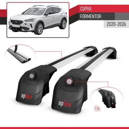 Compatible avec Cupra Formentor 2020-2026 ACE-2 modèle Barres de Toit Railing Porte-Bagages de Voiture Gris Aluminium Barres