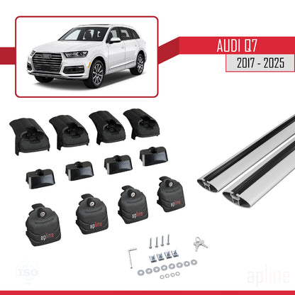 Compatible avec Q7 (4M) 2016-2025 ACE-2 Barres de Toit Railing Porte-Bagages de Voiture Gris Aluminium 2 Barres