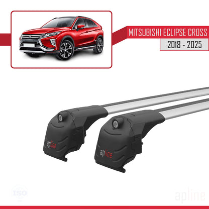 Compatible avec Mitsubishi Eclipse Cross (GK) 2018-2025 ACE-2 Barres de Toit Railing Porte-Bagages de Voiture Gris Aluminium 2 Barres