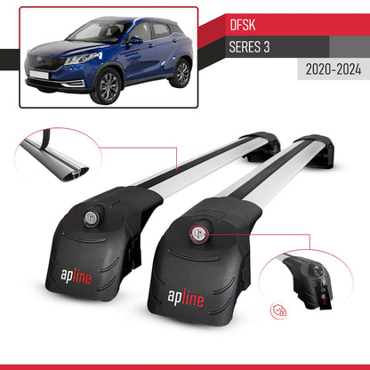 Compatible with DFSK Glory/Seres 3 2020-2025 ACE-2 Car Roof Rack Cross Bar Grey Aluminium 2 Bars