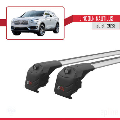 Compatible avec Lincoln Nautilus 2019-2023 ACE-2 Barres de Toit Railing Porte-Bagages de Voiture Gris Aluminium 2 Barres