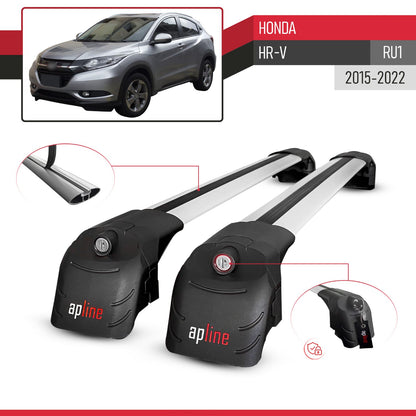 Compatible with Honda HR-V 2016-2022 ACE-2 Car Roof Rack Cross Bar Grey Aluminium 2 Bars