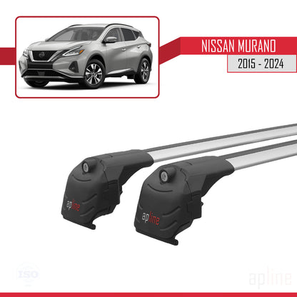 Compatible avec Nissan Murano 2015-2024 ACE-2 Barres de Toit Railing Porte-Bagages de Voiture Gris Aluminium 2 Barres