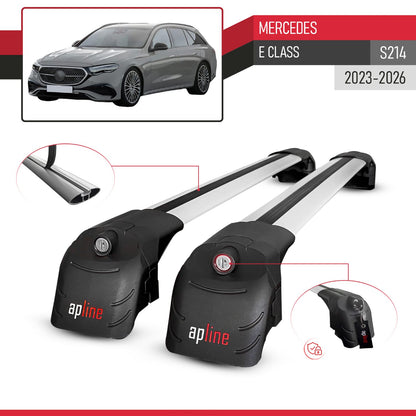 Compatible avec Mercedes E Class (S214) 2023-2026 ACE-2 modèle Barres de Toit Railing Porte-Bagages de Voiture Gris Aluminium Barres