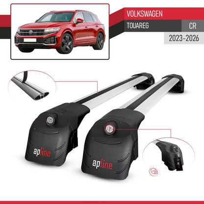 Compatible avec Volkswagen Touareg (CR) 2023-2026 ACE-2 modèle Barres de Toit Railing Porte-Bagages de Voiture Gris Aluminium Barres