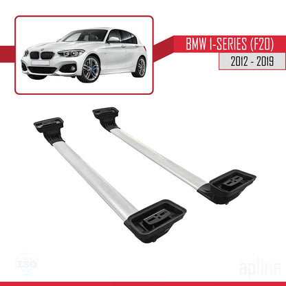 Compatible avec BMW Série 1 (F20) 2012-2019 ACE-3 Barres de Toit Railing Porte-Bagages de Voiture Gris Aluminium 2 Barres