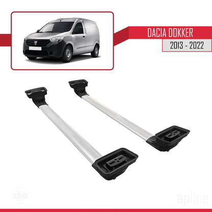 Compatible avec Dacia Dokker 2013-2022 ACE-3 Barres de Toit Railing Porte-Bagages de Voiture Gris Aluminium 2 Barres