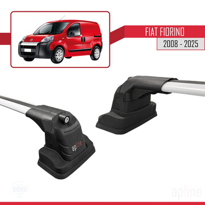 Compatible avec Fiat Fiorino 2008-2025 ACE-3 Barres de Toit Railing Porte-Bagages de Voiture Gris Aluminium 2 Barres