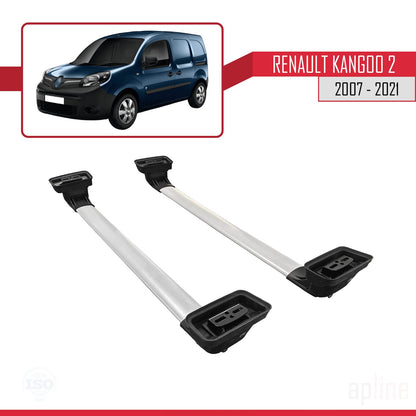 Compatible avec Renault Kangoo 2 2007-2021 ACE-3 Barres de Toit Railing Porte-Bagages de Voiture Gris Aluminium 2 Barres
