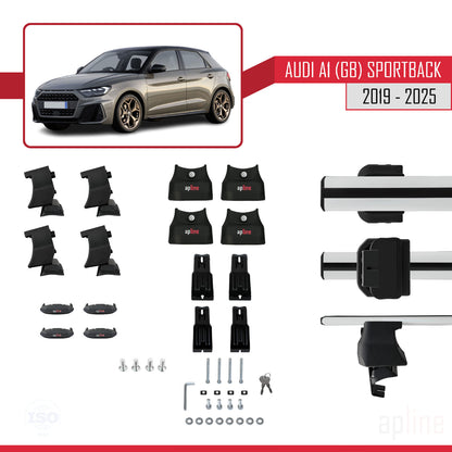 Compatible avec A1 (GB) Sportback 2019-2025 ACE-4 Barres de Toit Railing Porte-Bagages de Voiture Gris Aluminium 2 Barres