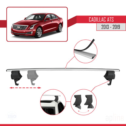 Compatible avec Cadillac ATS 2013-2019 ACE-4 Barres de Toit Railing Porte-Bagages de Voiture Gris Aluminium 2 Barres
