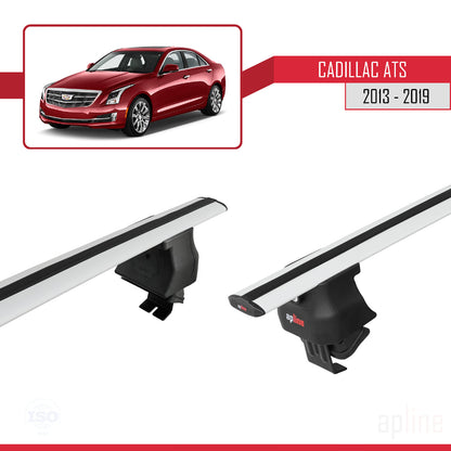 Compatible avec Cadillac ATS 2013-2019 ACE-4 Barres de Toit Railing Porte-Bagages de Voiture Gris Aluminium 2 Barres